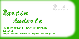 martin anderle business card